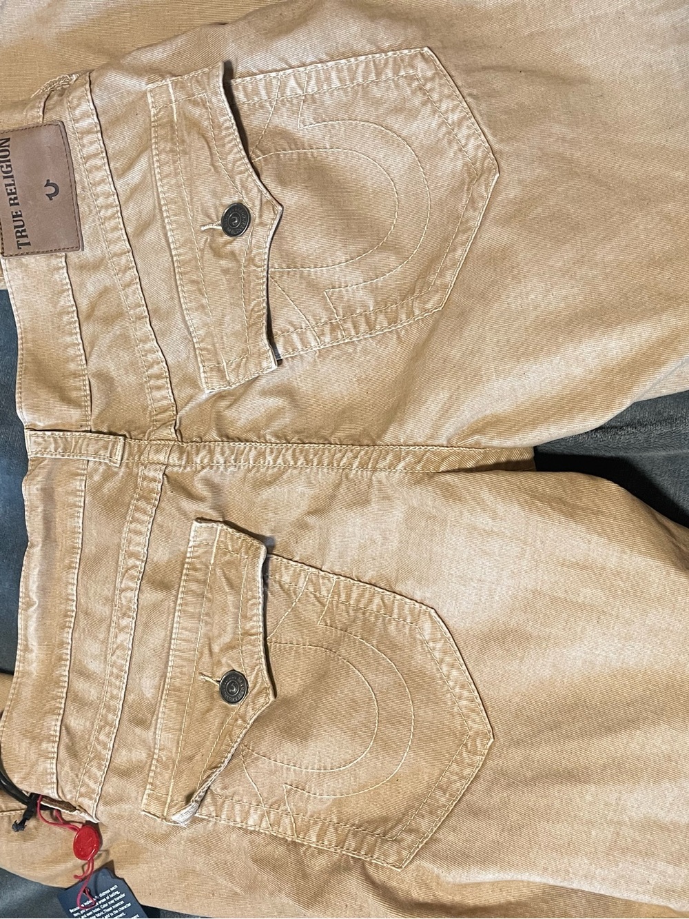 NEW TRUE RELIGION JEANS Men Ricky Big T Straight Lowrise Brown Denims 36x32 - Picture 5 of 6